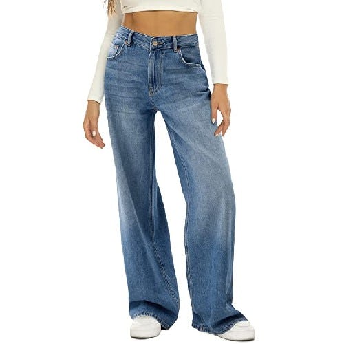 HDLTE Baggy Wide-Leg High Waist Jeans