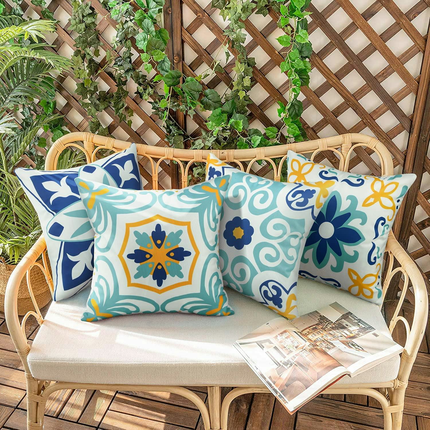 Pyonic Outdoor Waterproof Throw Pillow Covers (Set of 4)