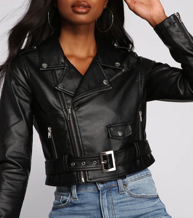 Windsor Biker Chic Crop Jacket