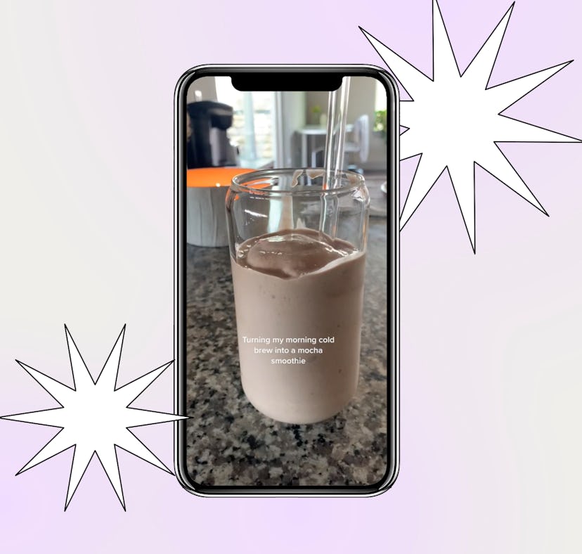 A TikToker shares cold brew recipes on TikTok like this cold brew smoothie for the morning.