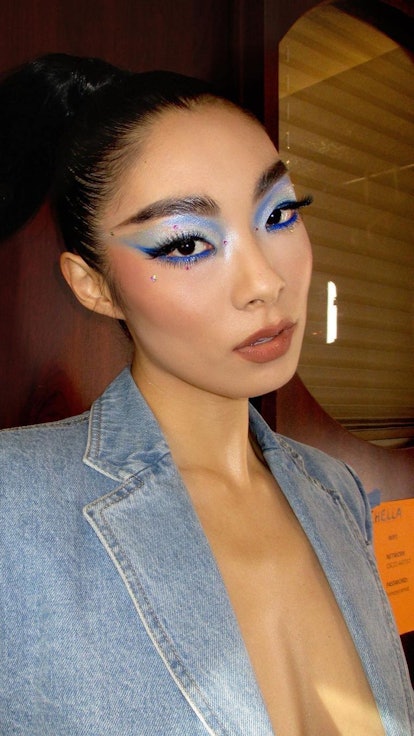 Rina Sawayama blue festival  eye makeup coachella 2023