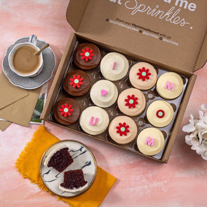 sprinkles los angeles Mother's Day Dozen Box of Cupcakes is a lovely mother's day gift for sisters