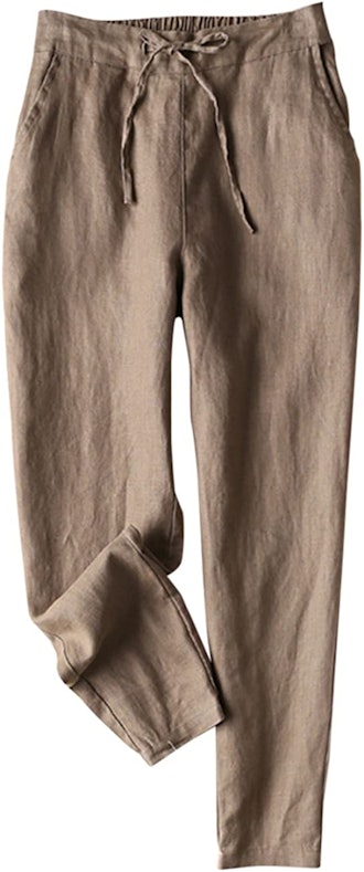 IXIMO Tapered Linen Drawstring Pants