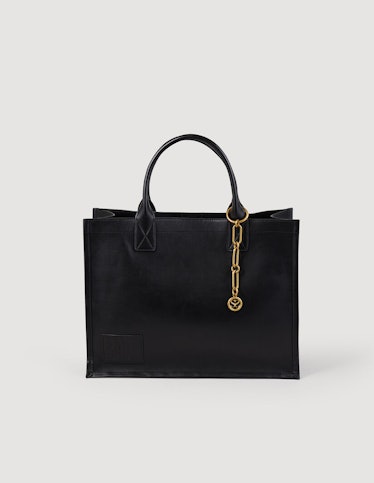 Leather Tote Bag With Chain Jewellery