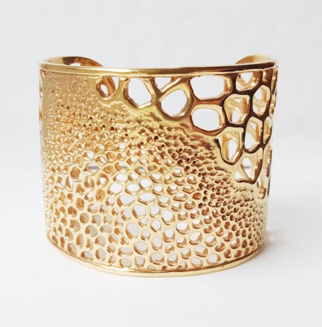 Mother's Day gifts for mother-in-law ideas: a gold bangle cuff inspired by the ocean
