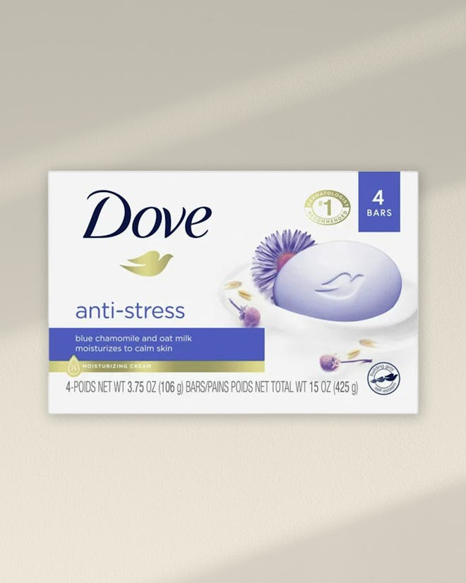 Dove Anti-Stress Blue Chamomile And Oat Milk Cream Bar (Pack of 4)