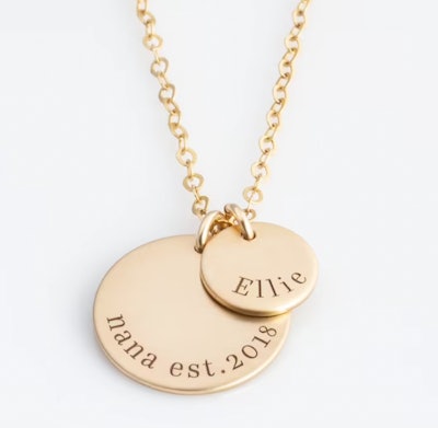 Mother's Day gifts for mother-in-law can be sentimental, like this grandma name necklace.