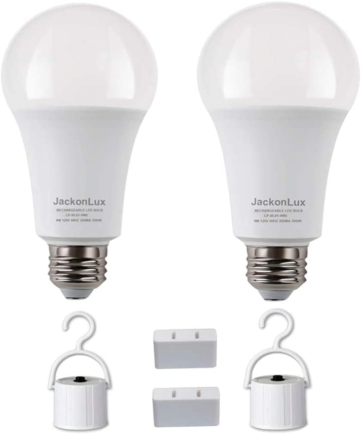 Jackonlux Rechargable LED Light Bulbs (2-Pack)