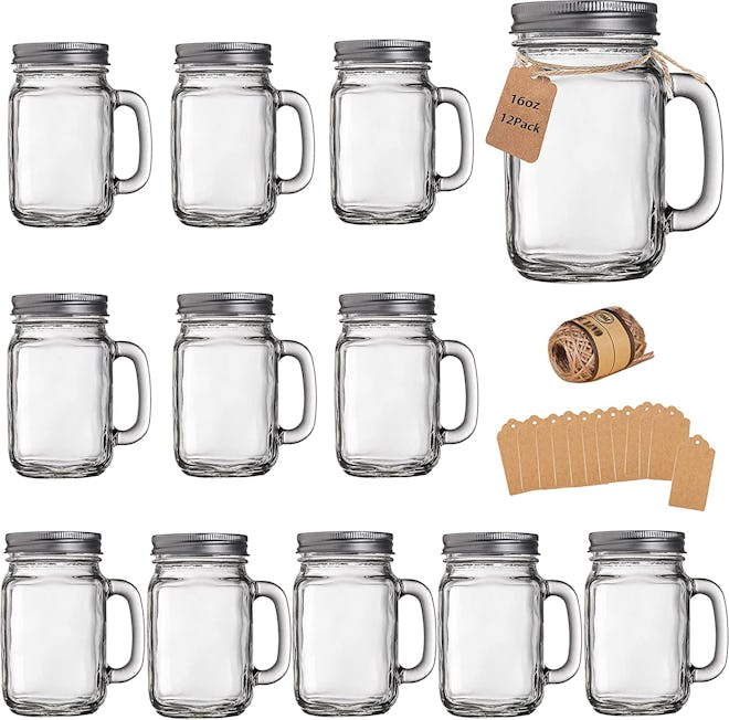16 oz.  Mason Jar Cups (12 Pack)