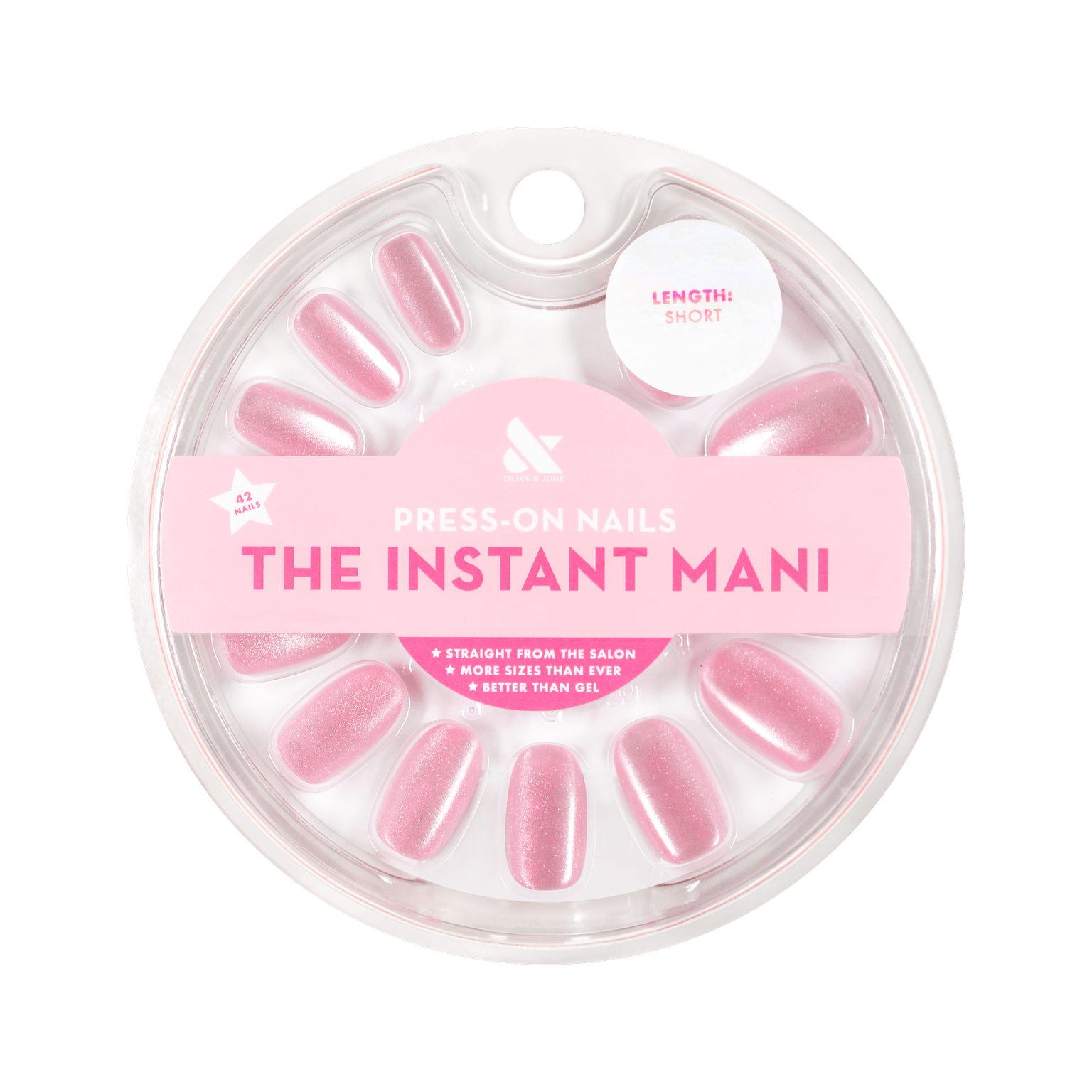 Olive &amp; June Pink Velvet Press-Ons