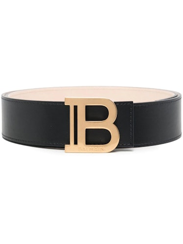 Logo-Plaque Leather Belt