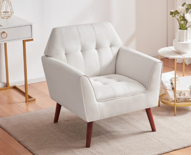 Kingfun Linen Fabric Accent Chair