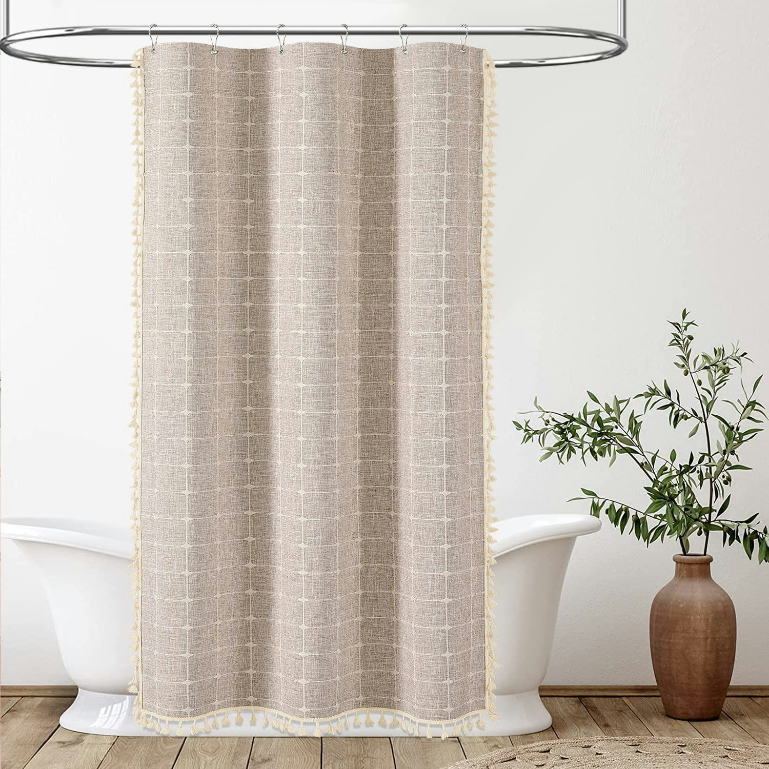 BTTN Linen Shower Curtain