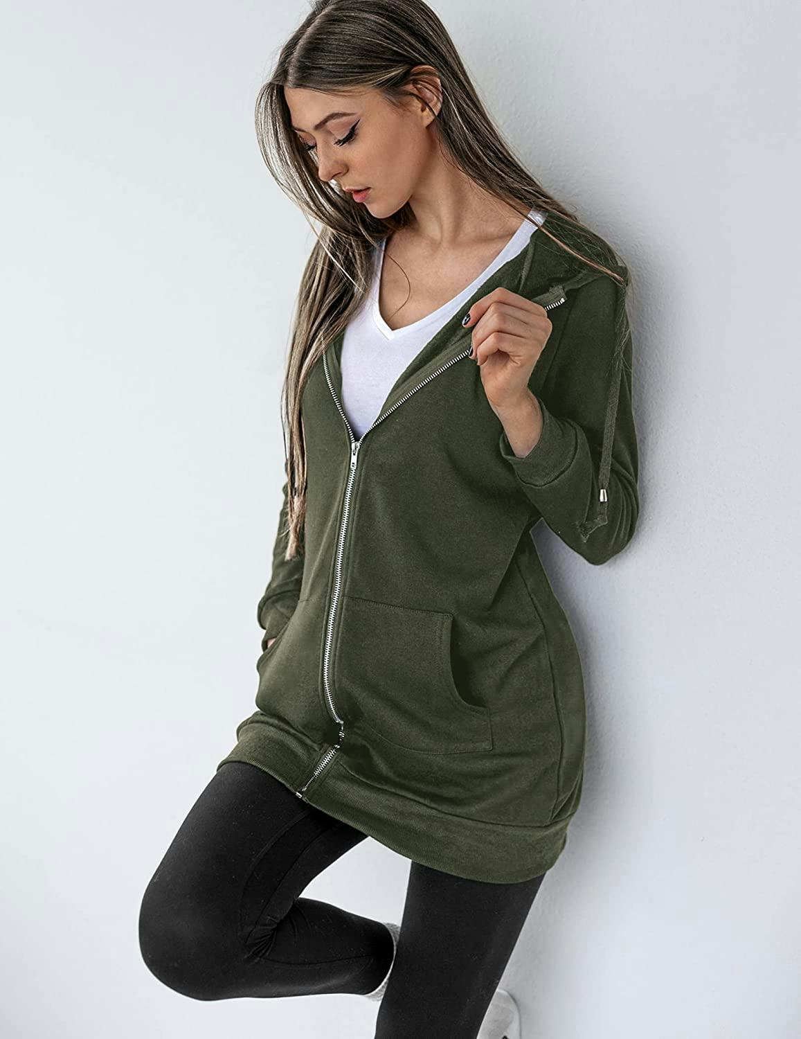 Zeagoo Zip-Up Hoodie Tunic