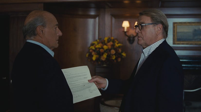 David Rasche and Peter Friedman discuss Logan's will in 'Succession' Season 4 Episode 4