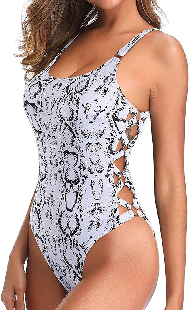 Tempt Me Crisscross Lace Up Swimsuit