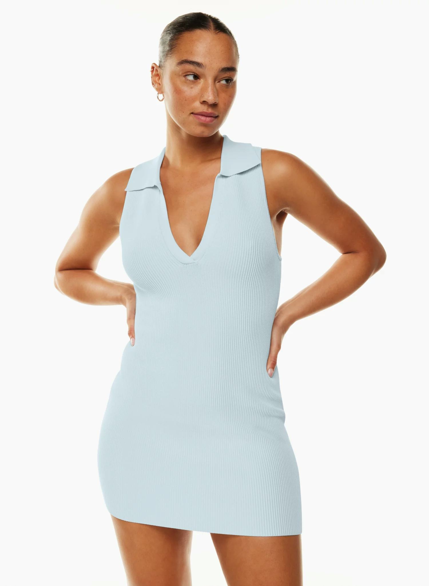 Babaton Sculpt Knit Polo Dress