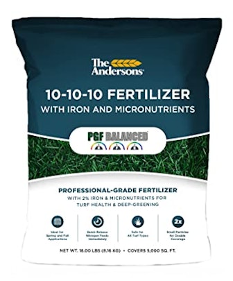 If you're looking for a lush lawn, consider using this balanced fertilizer with iron.