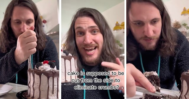 A "genius" cake slicing hack that promises crumb-free parties has sparked debate among parents on Ti...