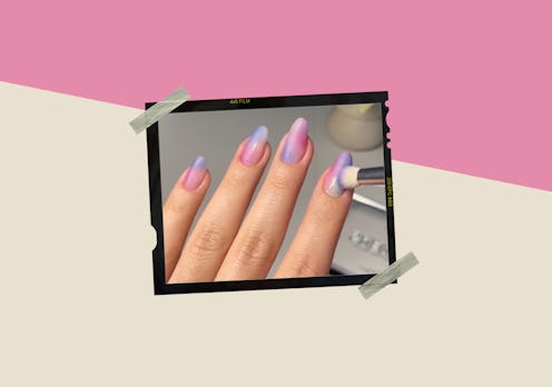 Your guide to TikTok's "eyeshadow nail" trend.