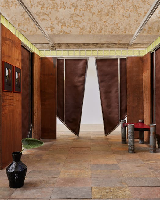 the inside of an installation by the artist Dozie Kanu
