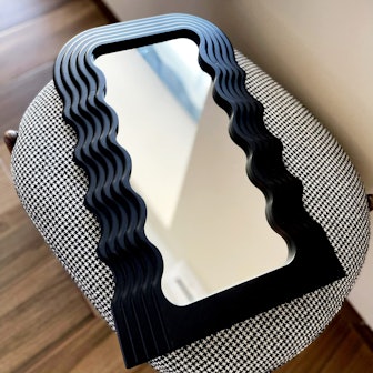 Simmer Stone Aesthetic Wave Pattern Irregular Frame Mirror