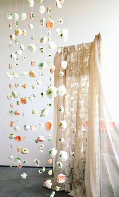 Hanging flower garlands, which would make beautiful egg shower decorations.
