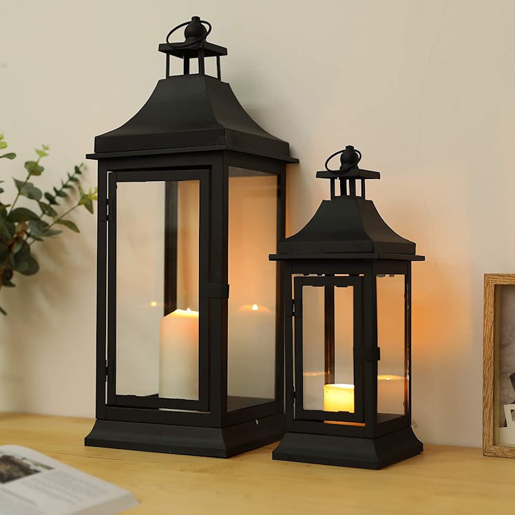 JHY DESIGN Tall Outdoor Candle Lanterns (Set of 2)