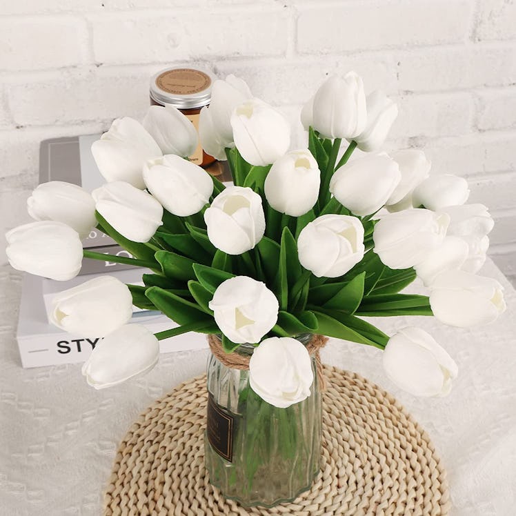 WeTop Real Touch Tulips PU Artificial Flowers
