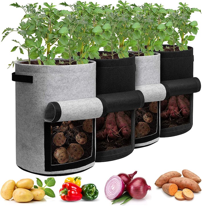 Homyhoo Potato Grow Bags with Flap (4 Pack)