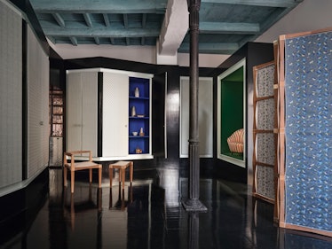 the interior of a design gallery in Milan