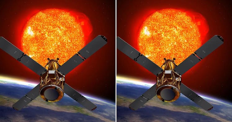 Artist's concept of the Reuven Ramaty High-Energy Solar Spectroscopic Imager (RHESSI)