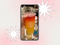 The Coachella Sunrise Starbucks drink is the pineapple refresher with passion tea on top. 