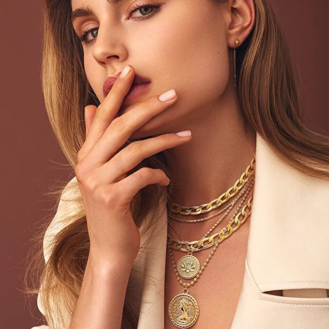 Cysincos Gold Layered Necklaces