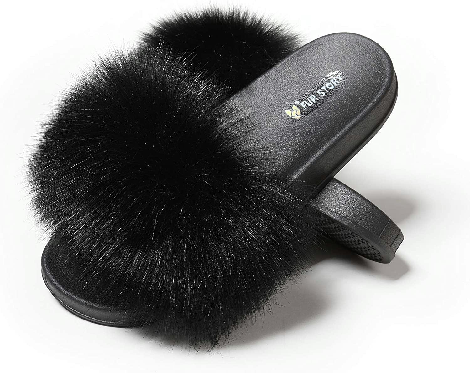 Fur Story Faux Fur Slides