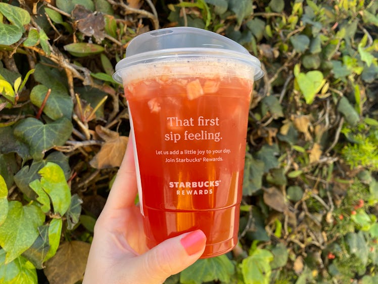 I tried the Coachella Sunrise Starbucks drink from the secret menu that's a pineapple and passion te...