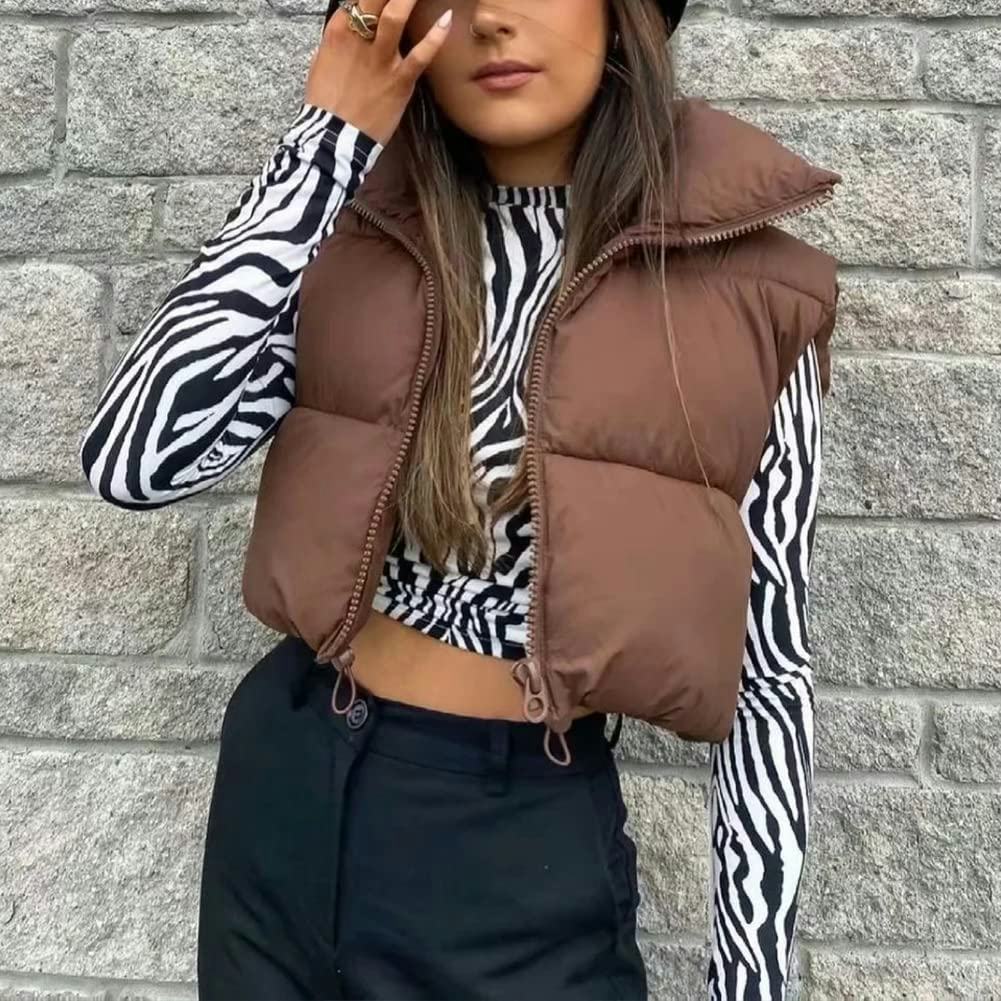 KEOMUD Cropped Puffer Vest