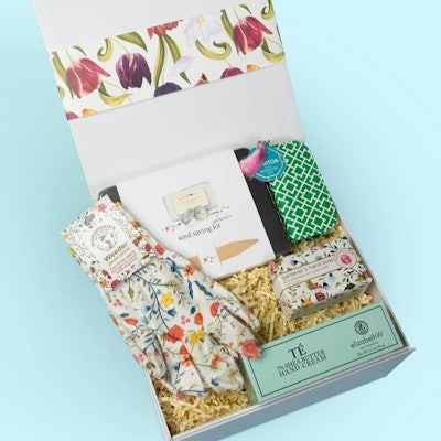 Gardening Mother's Day gift box with gloves and tools