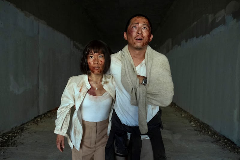 Ali Wong and Steven Yeun in 'BEEF.' Photo via Netflix