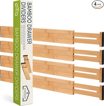 Homemaid Living Bamboo Drawer Dividers (4-Pack)