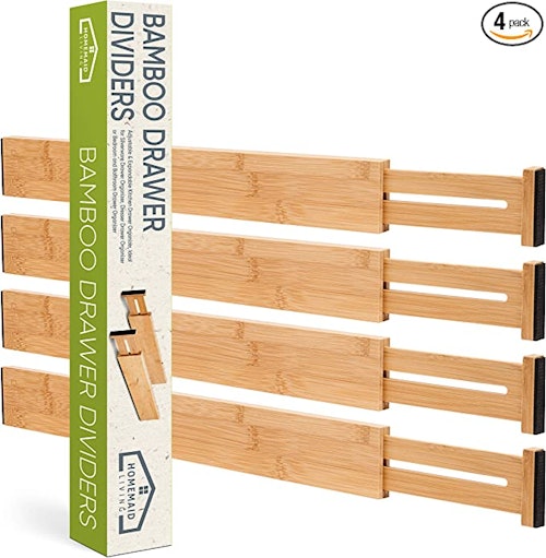 Homemaid Living Bamboo Drawer Dividers (4-Pack)