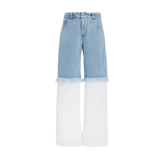 Christopher Esber Ghosted Two-Tone Wide-Leg Jeans