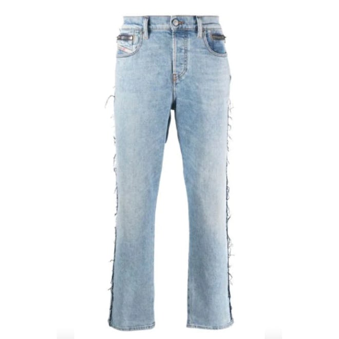 Diesel Distressed Straight-Leg Jeans