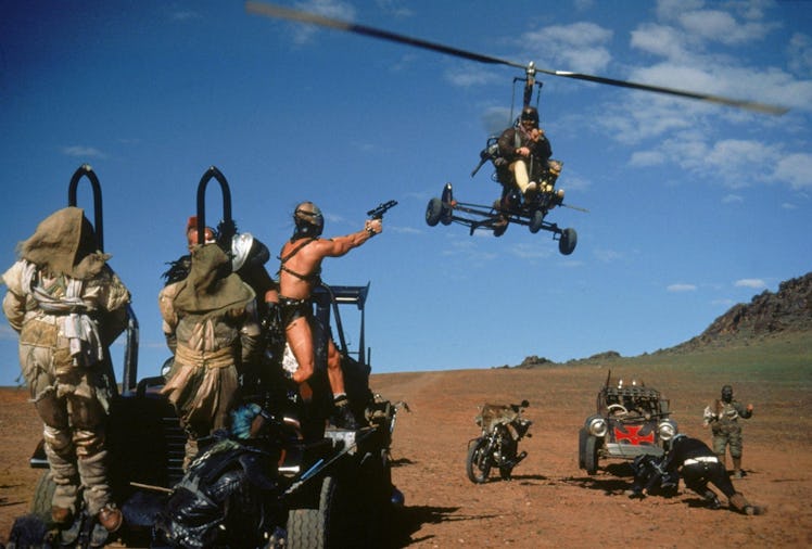 There aren’t just car chases in Mad Max 2: there are helicopters, bikes, buggies, and big rigs.