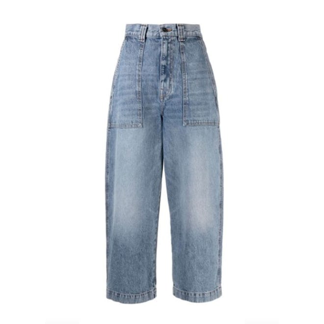 Khaite Hewey High-Waisted Cropped Jeans