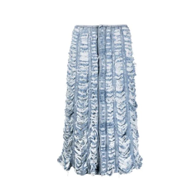 Diesel Distressed-Effect Denim Skirt