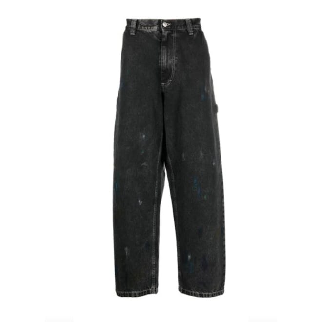 Maison Margiela Paint-Effect Wide-Leg Jeans