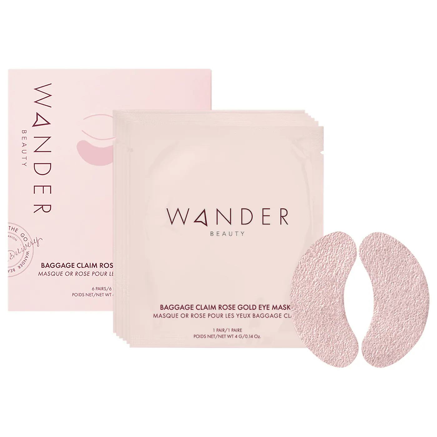 Wander Beauty Baggage Claim Rose Gold Eye Masks