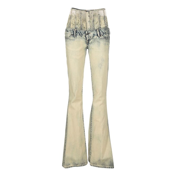 Diesel Lace-High-Waist Flared Jeans