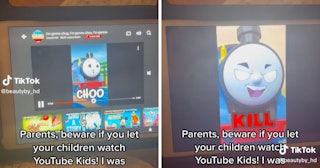 A mom on TikTok shared the scary videos that can pop up on YouTube Kids autoplay.